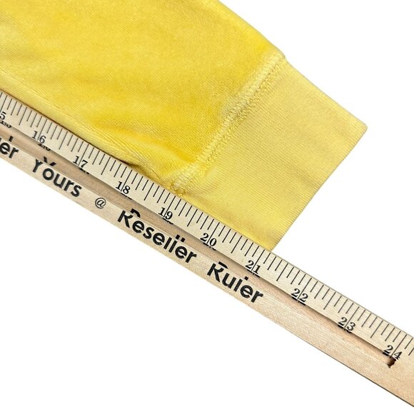 VTG Y2K Juicy Couture Sweatshirt Jacket Women L Yellow Velour Full-Zip USA Made - Picture 7 of 9